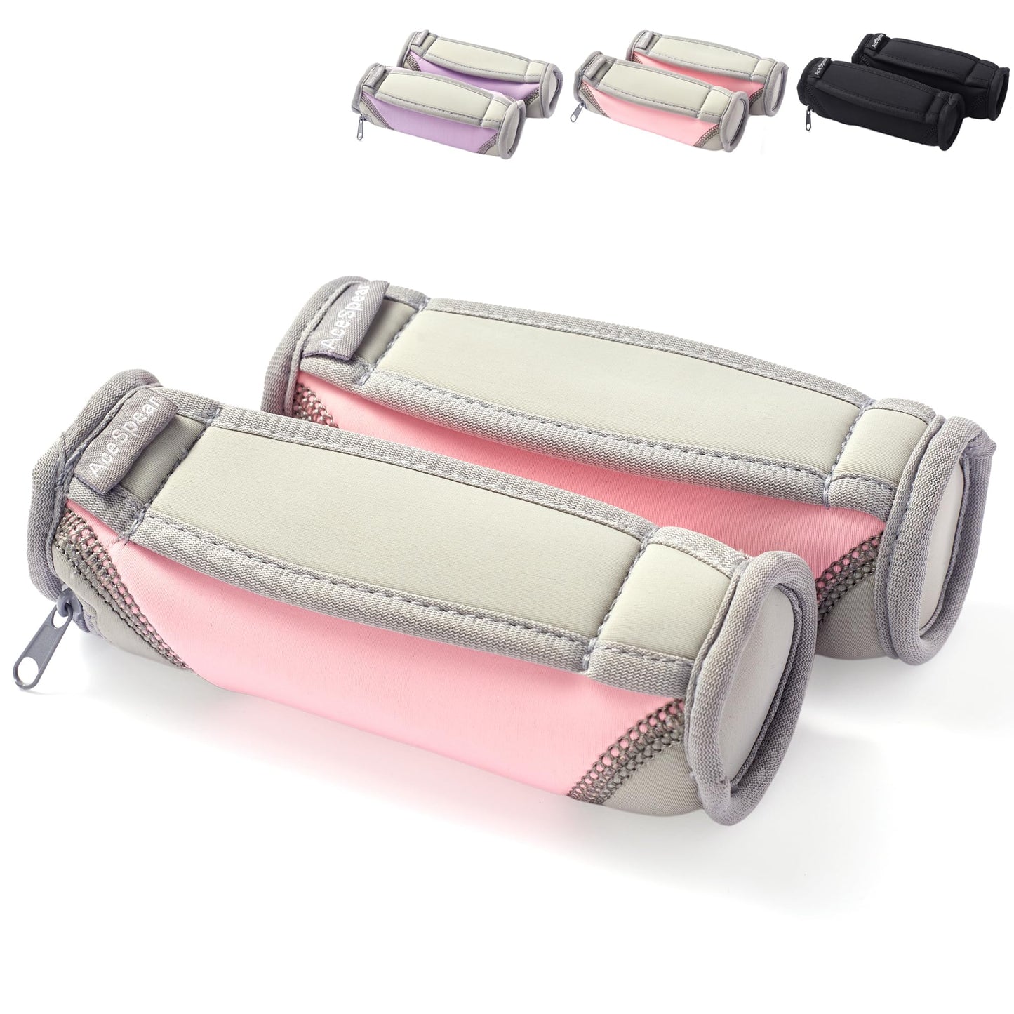 AceSpear Hand Weights for Women Men 1lb 2lbs 3lbs 4lbs Soft Dumbbells of 2, Detachable Walking Weight for Aerobics, Jogging, Running (3 lbs x 2, Pink)