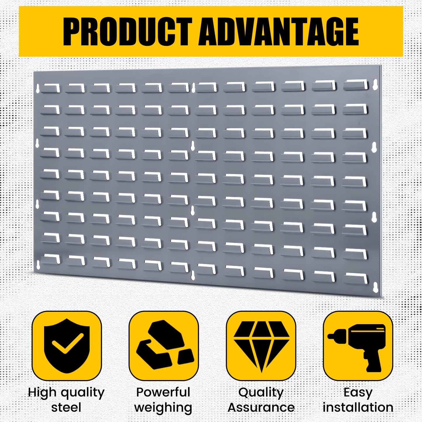Zonon 2 Pack Louvered Panels Steel Garage Organizer 36 x 19 Inches Heavy Duty Wall Mounted Rack for Hanging Storage Bins Garage Wall Cabinet Tool Organization Peg Board