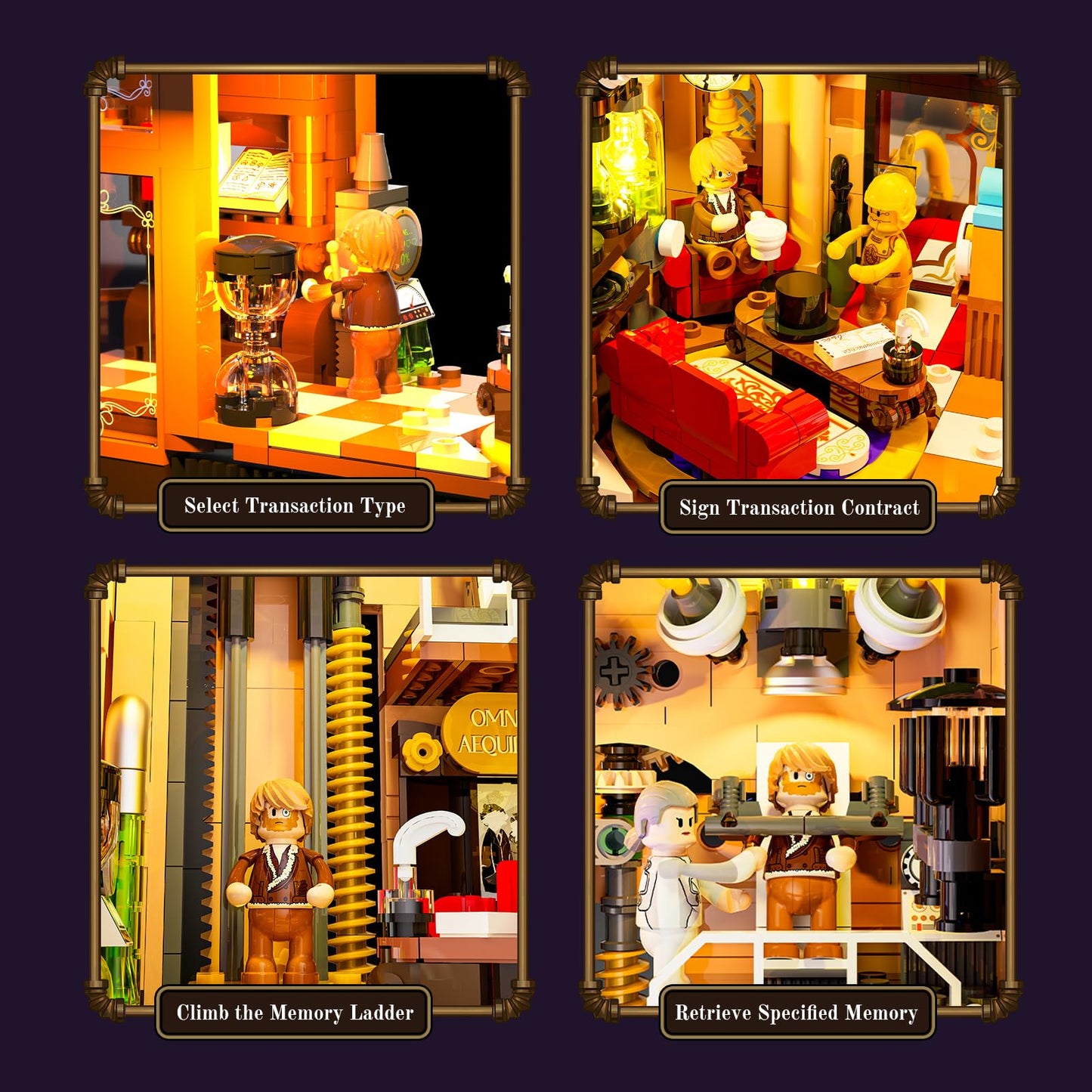 Lumibricks Steampunk Memory Magic Shop Lighting Building-Bricks Set, 2056 Pcs Modular Building from Chrono Custodians Collection Display Set for Adults and Steampunk Lovers