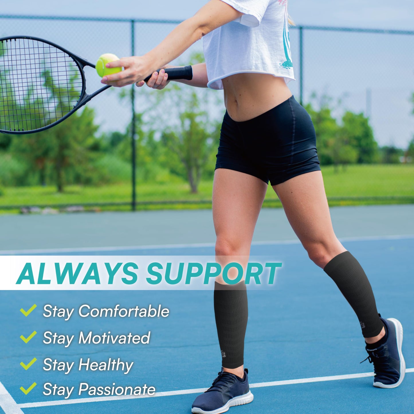 Vital Salveo Graphene Endurance Calf Sleeve - V-Flow Support for Muscle Pain Relief(1 Pair)