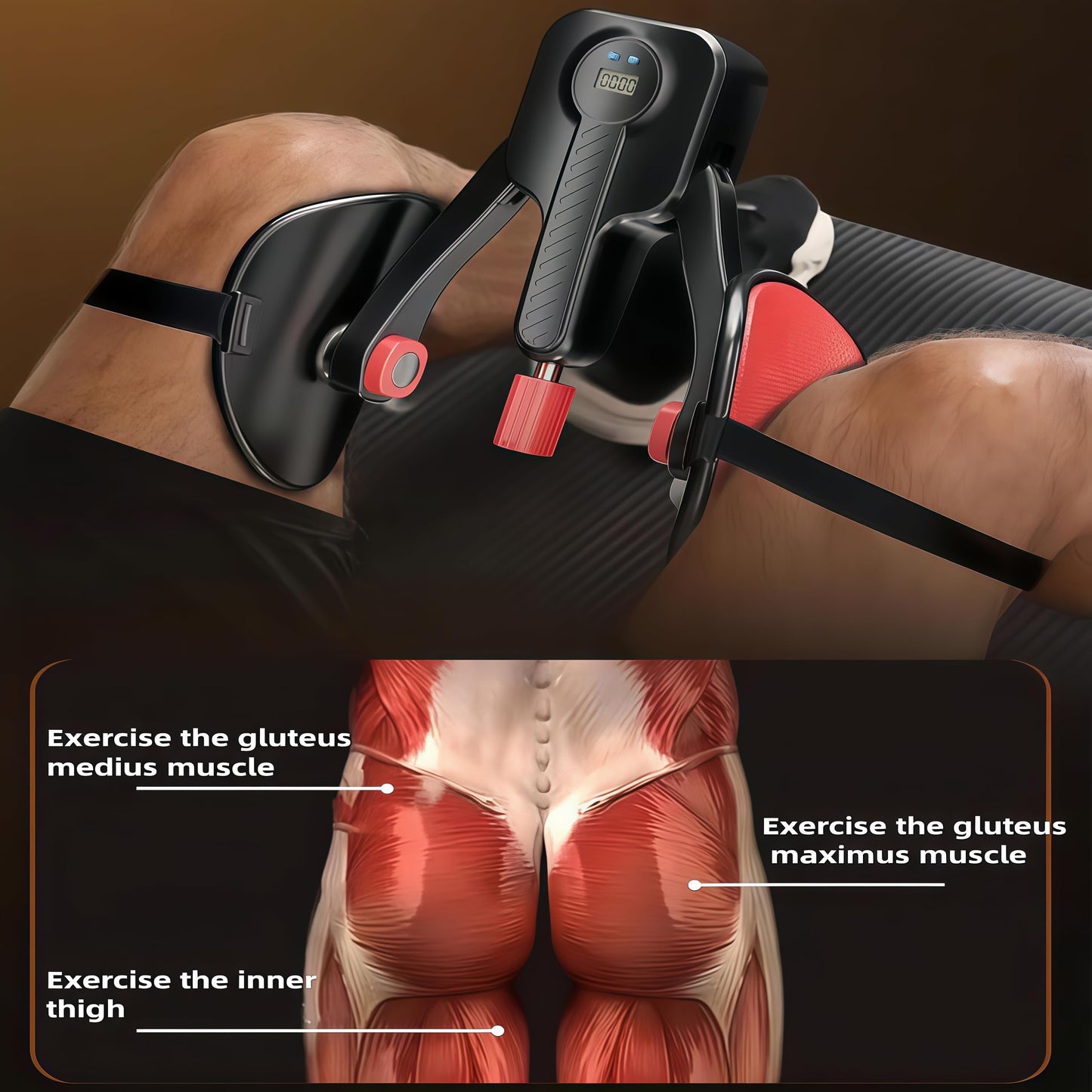 FJFQXY Thigh Trainer Kegel Exercise Adjustable Resistance 0-110 lbs Kegel Exerciser Pelvic Floor Muscle , Pelvic Floor Exercise Devices Trainer with Leg Straps,Inner Thigh Exerciser for Women Men