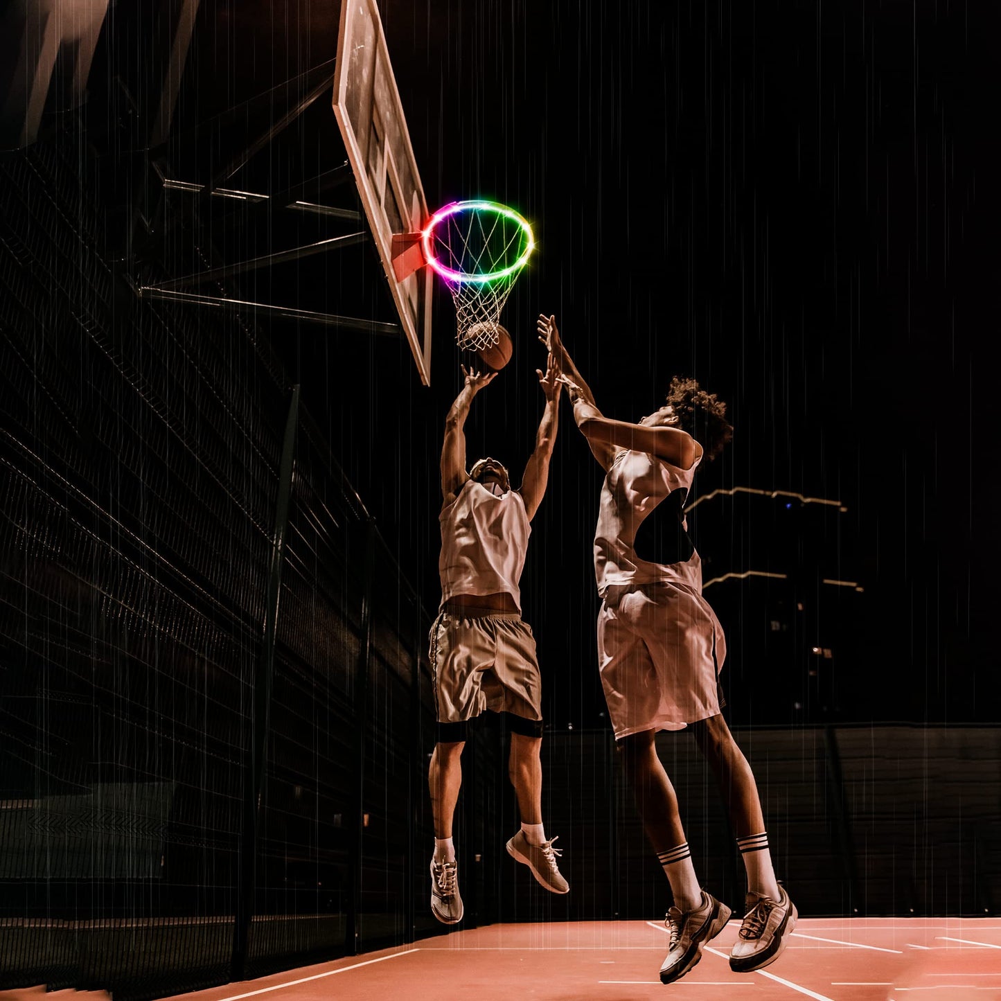 Ajerg LED Basketball Hoop Lights - Outdoor Rim Lights with 16 Colors, 7 Modes, Waterproof, Perfect for Adults Training and Games