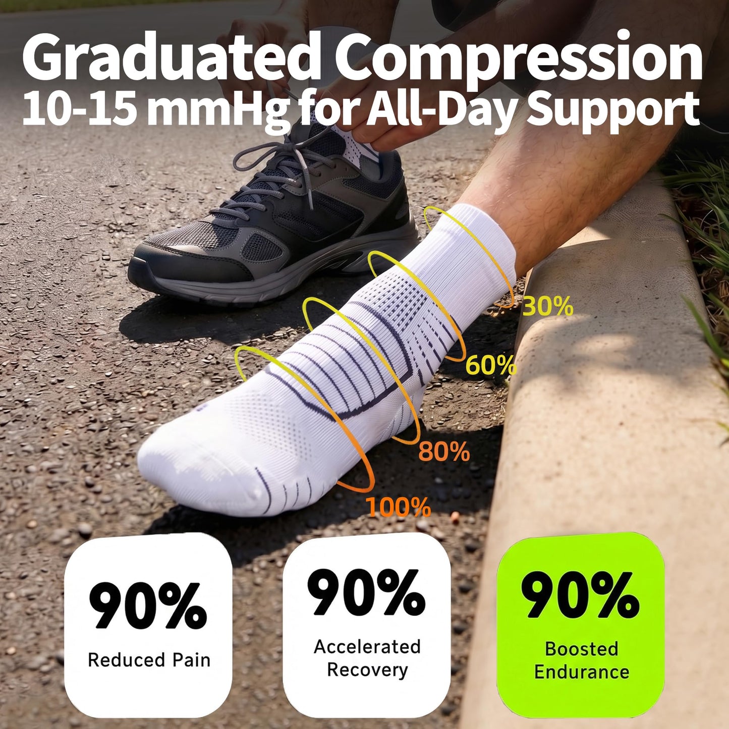 mqamex Compression socks men (US, Alpha, X-Large, Regular, Regular, 3 white)