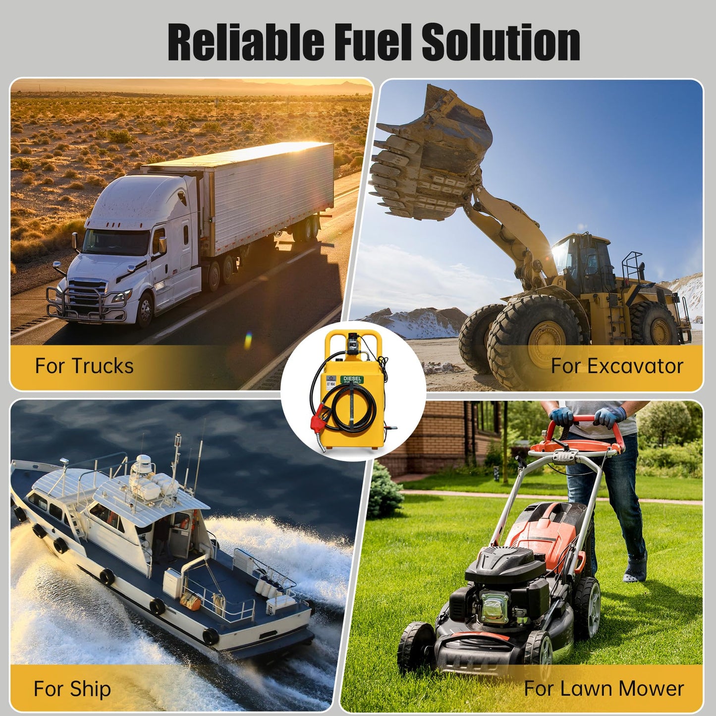 FMCNMech 32 Gallon Diesel Transfer Tank with 12V Electric Pump, 10 GPM Flow, Portable Diesel Fuel Caddy with Auto Shut-off Nozzle & Wheels, Heavy-Duty Diesel Tank for Trucks, Tractors and Construction Equipment
