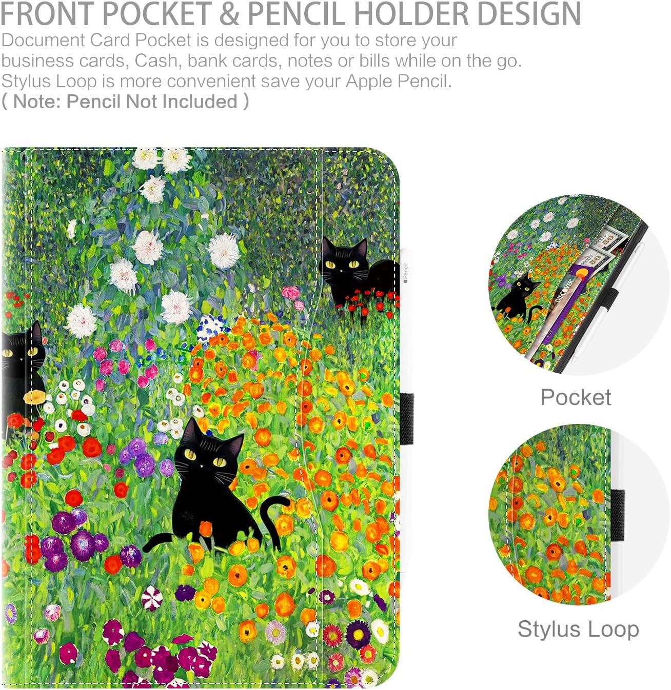CutebriCase (A16) 11th 2025, 10th Case for iPad Generation iPad Generation Case with Pencil Holder Multi-Angle View
