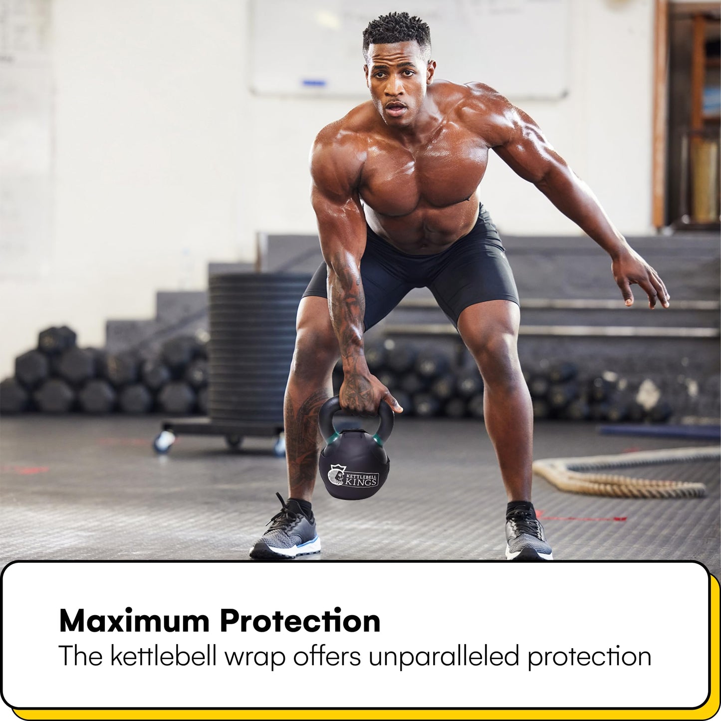 SPECIFIC TO KETTLEBELL KINGS PRODUCTS - Powder Coat Kettlebell Wrap - KG - Floor Protector Kettlebell Cover With 3mm Neoprene Sleeve for Gym or Home Fitness Kettlebell Protection (44KG)