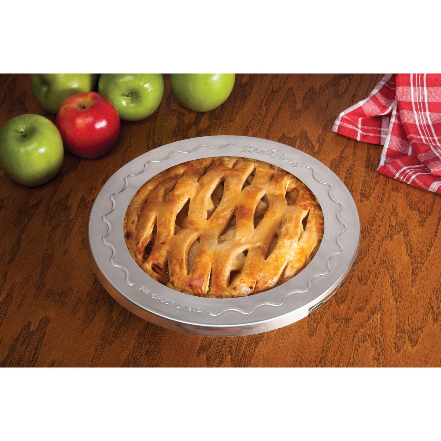 Mrs. Anderson's Baking Pie Crust Protector Shield, Set Of 2, Fits 9.5-Inch And 10-Inch Pie Plates, Prevents Over-Browning And Spills