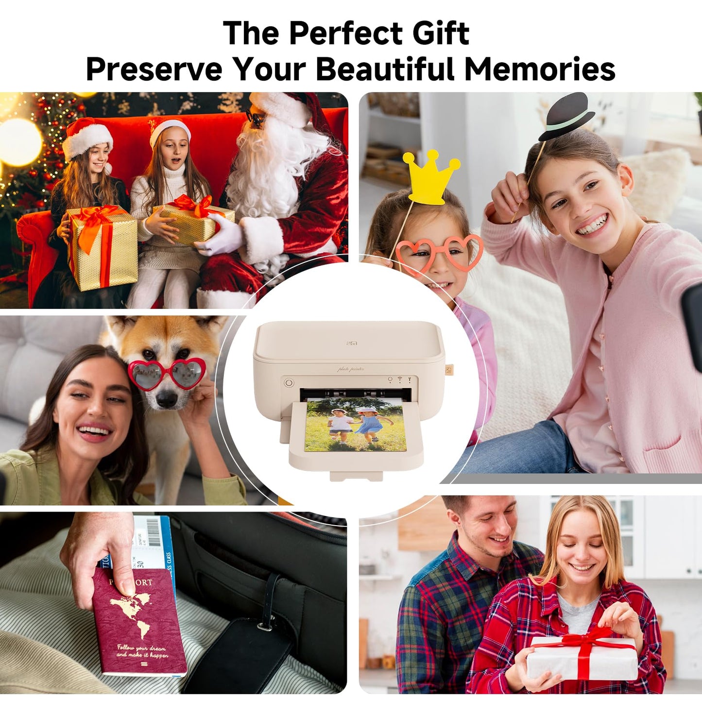 HPRT Photo Printer 4×6”, Wi-Fi Full-Color Instant Phone Phtoto Printer for iPhone, Android, Smartphone, Thermal Dye-Sublimation Impresora De Fotos for Home Use, + 108 Sheets Photo Paper & 2 Ribbon