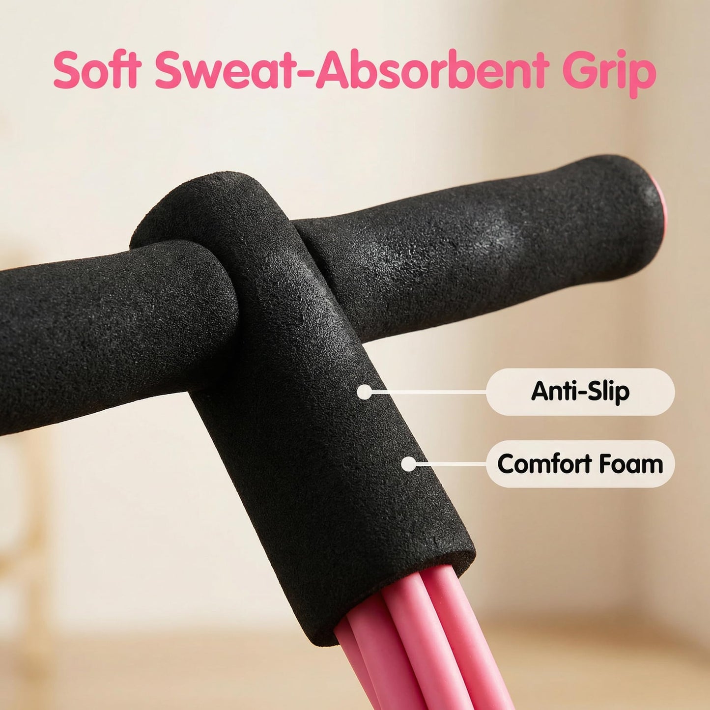 Upgraded Durable 6-Tube Pedal Resistance Strap with Handle, Natural Rubber Fitness Resistance Band, Multifunctional Exercise Band for Abdominal, Waist, Arm, and Leg Shaping Training