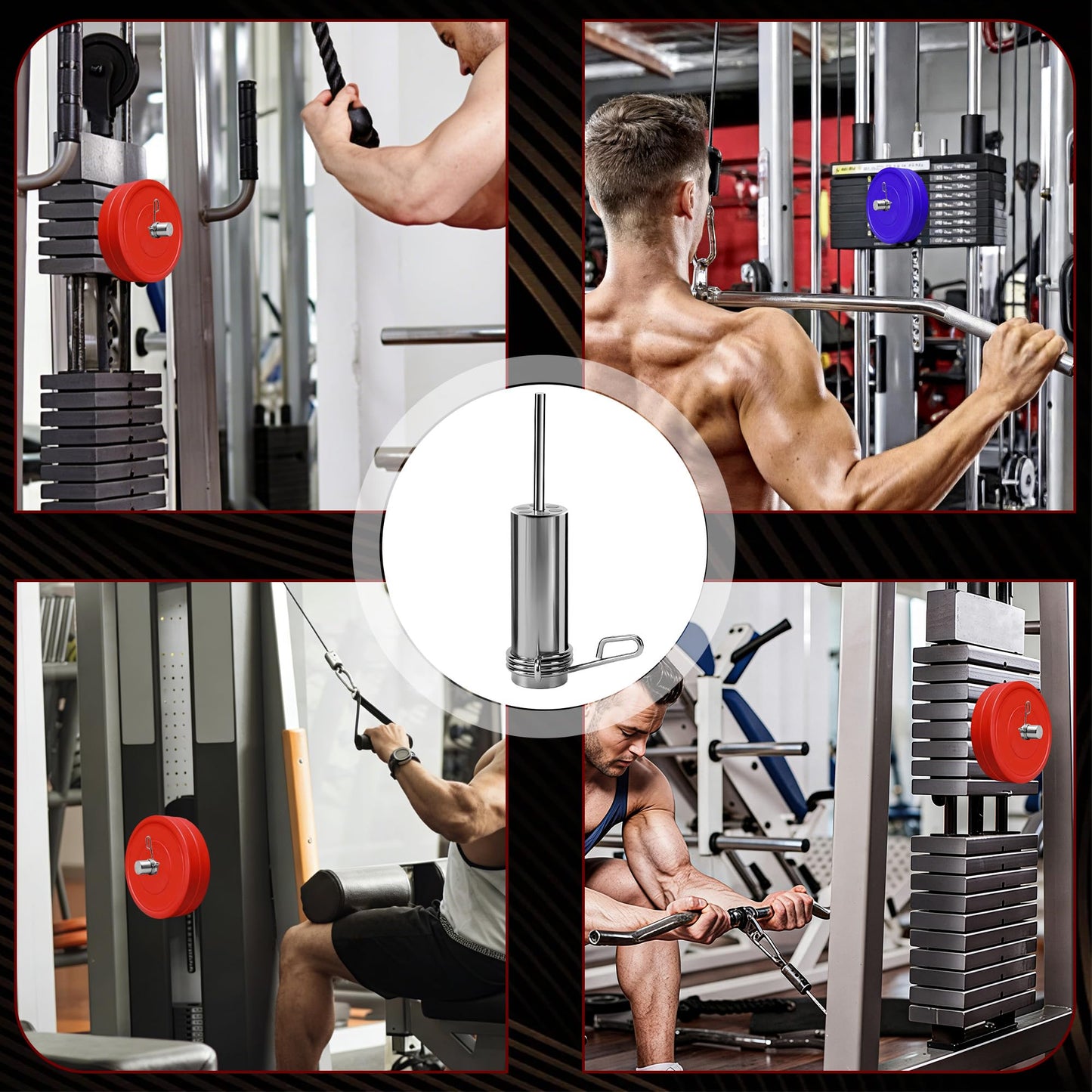 THOUSAND SUNNY Weight Stack Pin Extender, Cable Machine Attachment Magnetic Weight Stack Extender Pin Strength Training for Home Gym