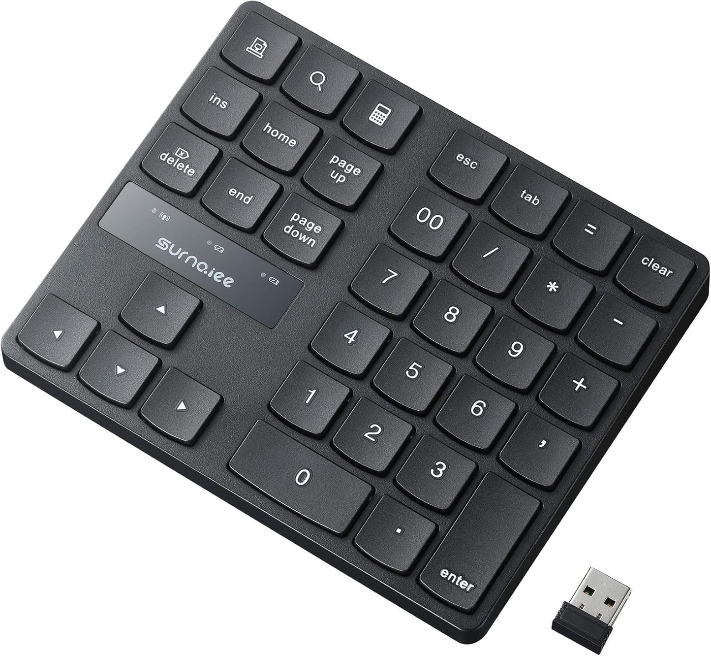 SurnQiee 2.4G 35-Keys Wireless Numeric Keypad, Rechargeable Number Pad for Efficient Data Input