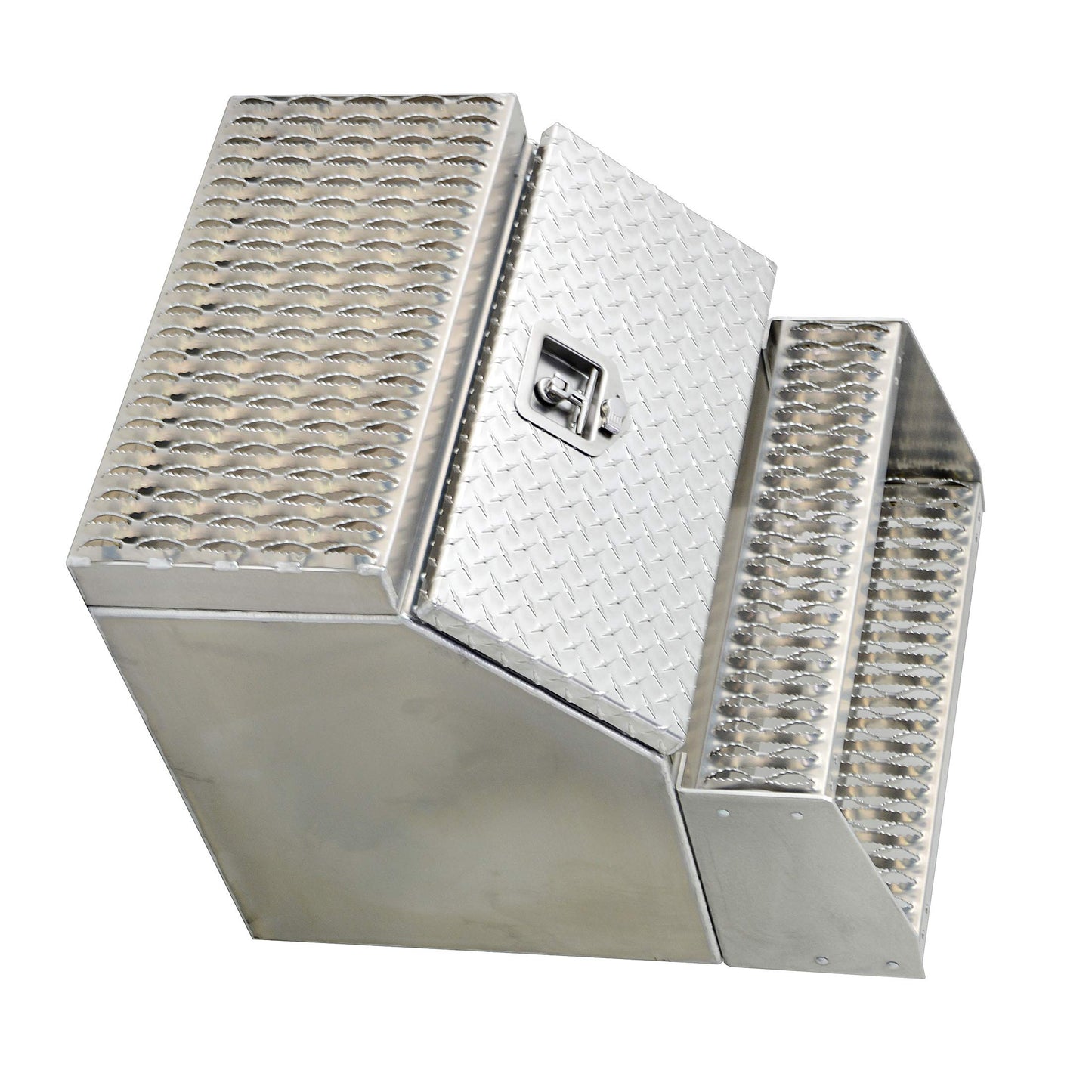 TBOZZ Heavy Duty Aluminum 24inch Semi Truck Side Storage Saddle Step Box / 24" L x 25" W x 28" H