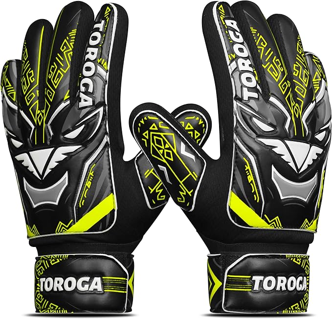Goalkeeper Gloves for Kids & Youth – Soccer Goalie Gloves, Strong Latex Grip, Double Wrist Support & Breathable Mesh – Boys Football Gloves