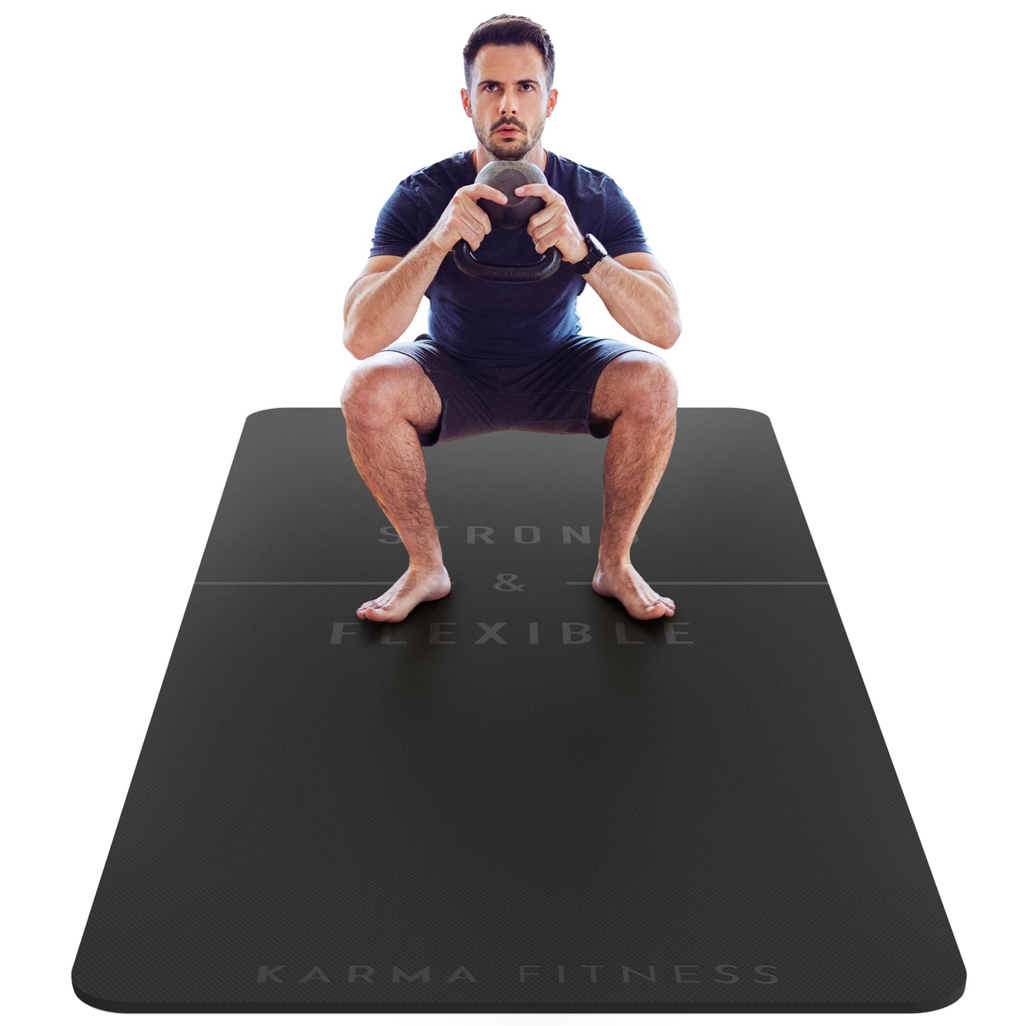 Large Exercise Mat – Extra Thick 10mm Workout Mat (72"x32") – Non-Slip TPE Yoga Mat for Women & Men – Pilates, HIIT, Fitness & Home Gym Mat – Includes Free Carry Bag (Black)