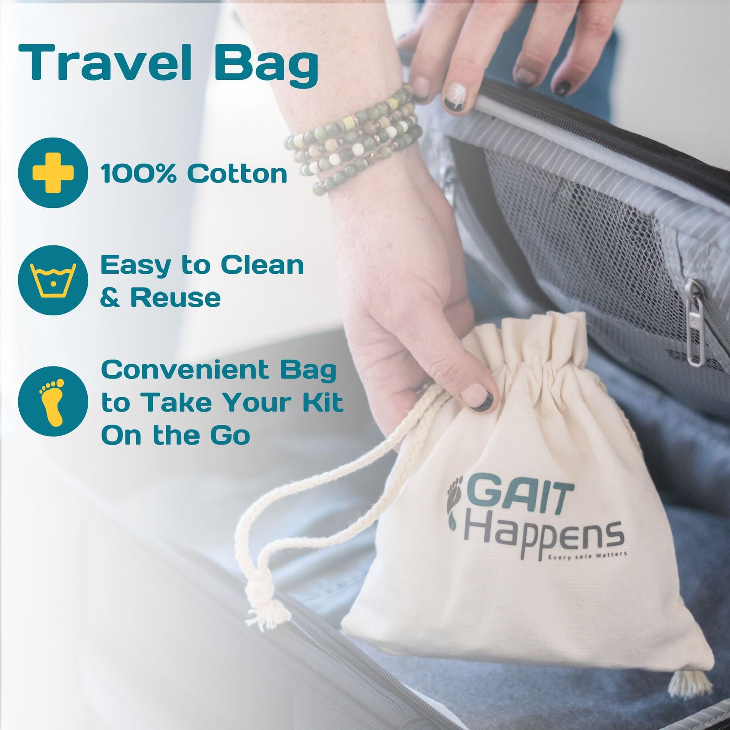 Gait Happens Foot Health Kit – Strengthen & Mobilize Your Feet. Includes: Toe Spacers, Toe Strengtheners, Massage Ball, Resistance Band and Carrying Bag