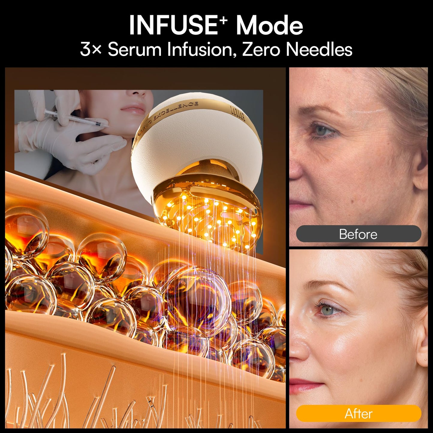 INIA SPHERA Upgraded 8-in-1 Microcurrent Facial Device for Face & Neck – Red Light, Thermal & Cooling Beauty Tool, 5 Custom Modes, At-Home Skin Stimulation & Glow Care Skincare Tool