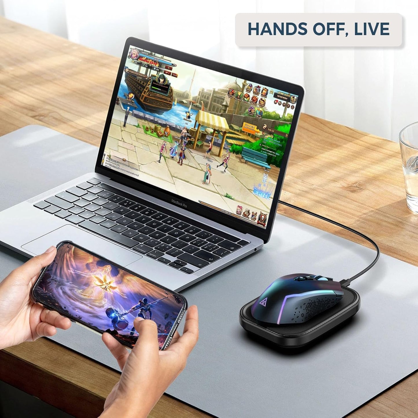 Yonktoo Mouse Jiggler Undetectable Ultra Slim Mouse Mover with Realistic Movement, No Software Needed, Keeps Your PC