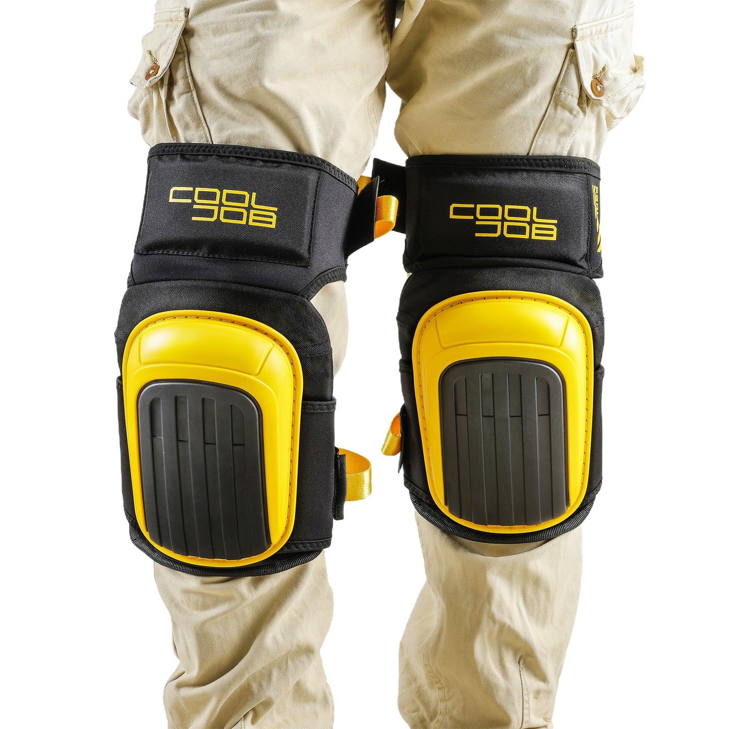 COOLJOB 36 Pairs Dotted Nitrile Rubber Coated Gloves Touchscreen Xlarge & 1 Pair Gel Construction Knee Pads