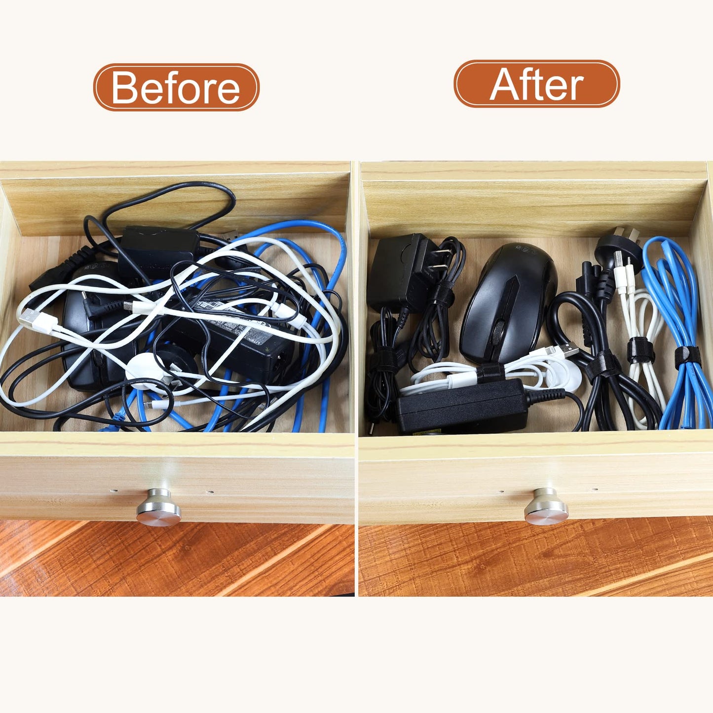 MVYC 120PCS 6 Inch Reusable Cable Ties Wire Ties Cord Organizer Cable Organizer Adjustable Management Black