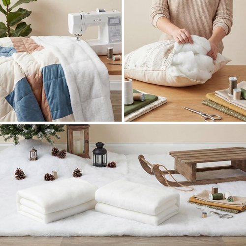 HunnmingRe Quilt Batting - Thick Fluffy Cotton Roll for Sewing & Craft Projects | 58 Inch x 3 Ft
