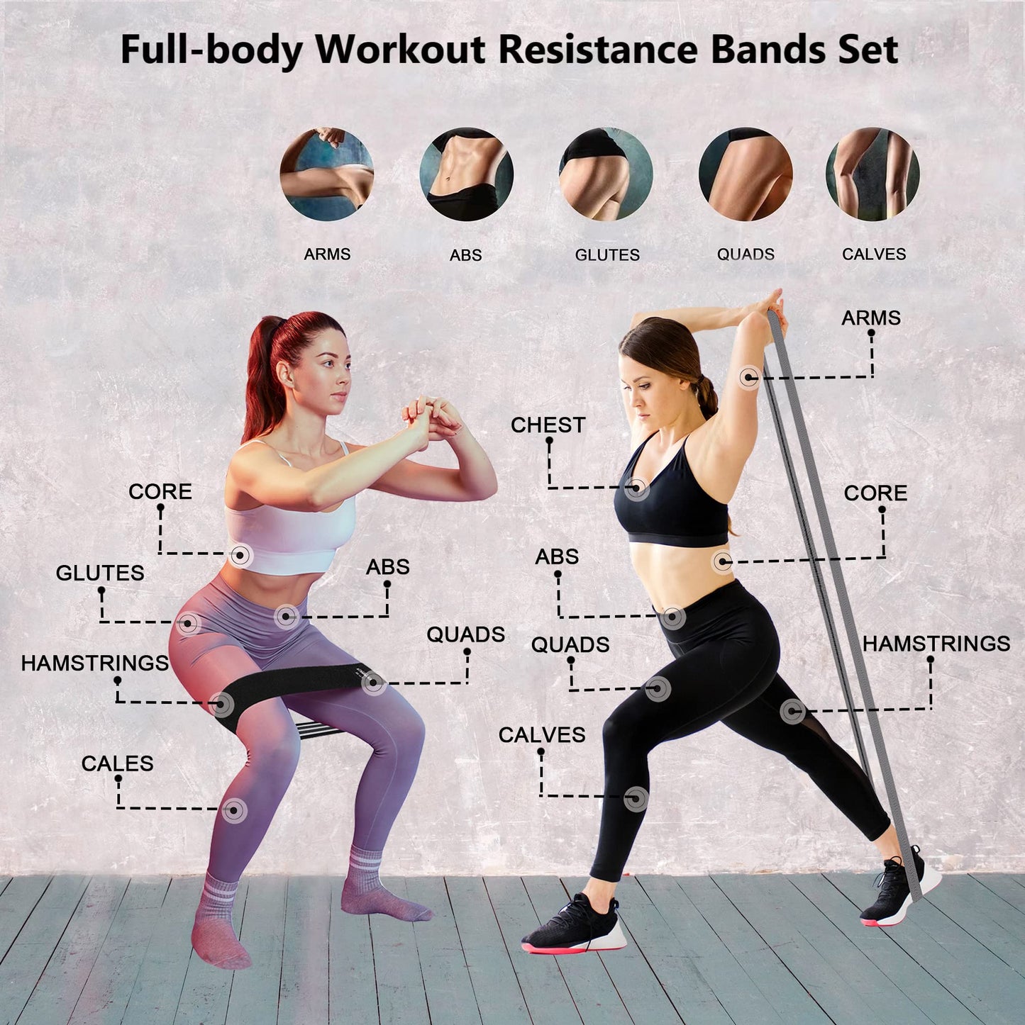 STANDROCK Fabric Resistance Bands for Working Out, 3 and 4 Levels Booty Bands Long Resistance Bands for Women and Men | Elastic Bands for Exercise Bands Resistance Workout Bands Resistance