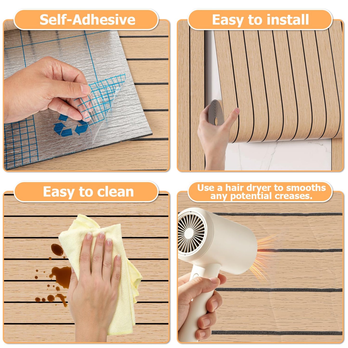Arthome Peel and Stick Slat Wall Panels 15.7 "x120,Self-Adhesive PVC Wood Grain Wallpaper Panel,3D Thick Faux Soundproof Backsplash Accent Wall Tile for Walls & Furniture (Oak Coverage 13 Sq.ft)