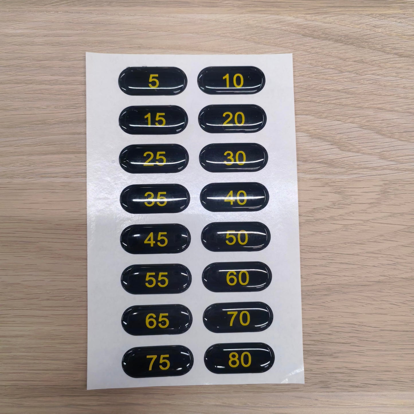 5-80 Weight Stack Stickers for Gym Machine