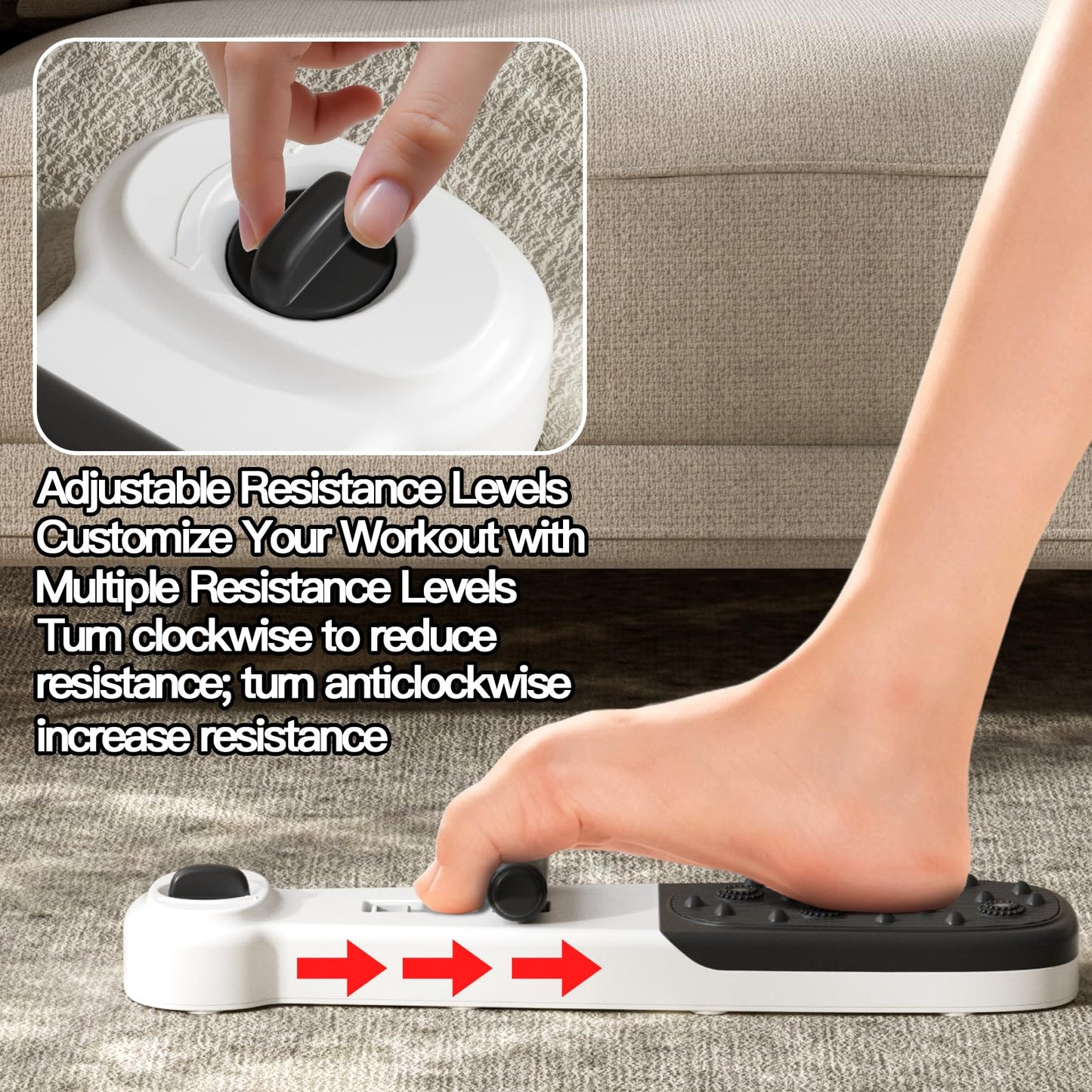 Lerpio Foot Arch Trainer with Adjustable Resistance, Plantar Fasciitis Relief & Arch Support Strength, for Flat Feet, Foot Arch Exercise for Adults & Seniors (White)