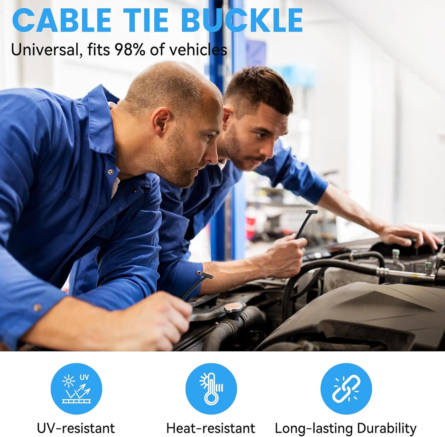100 Pcs Nylon Universal Cable Tie Buckle - New T Multifunctional Nylon Zip Ties With Pin & Button Design Plastic Cable