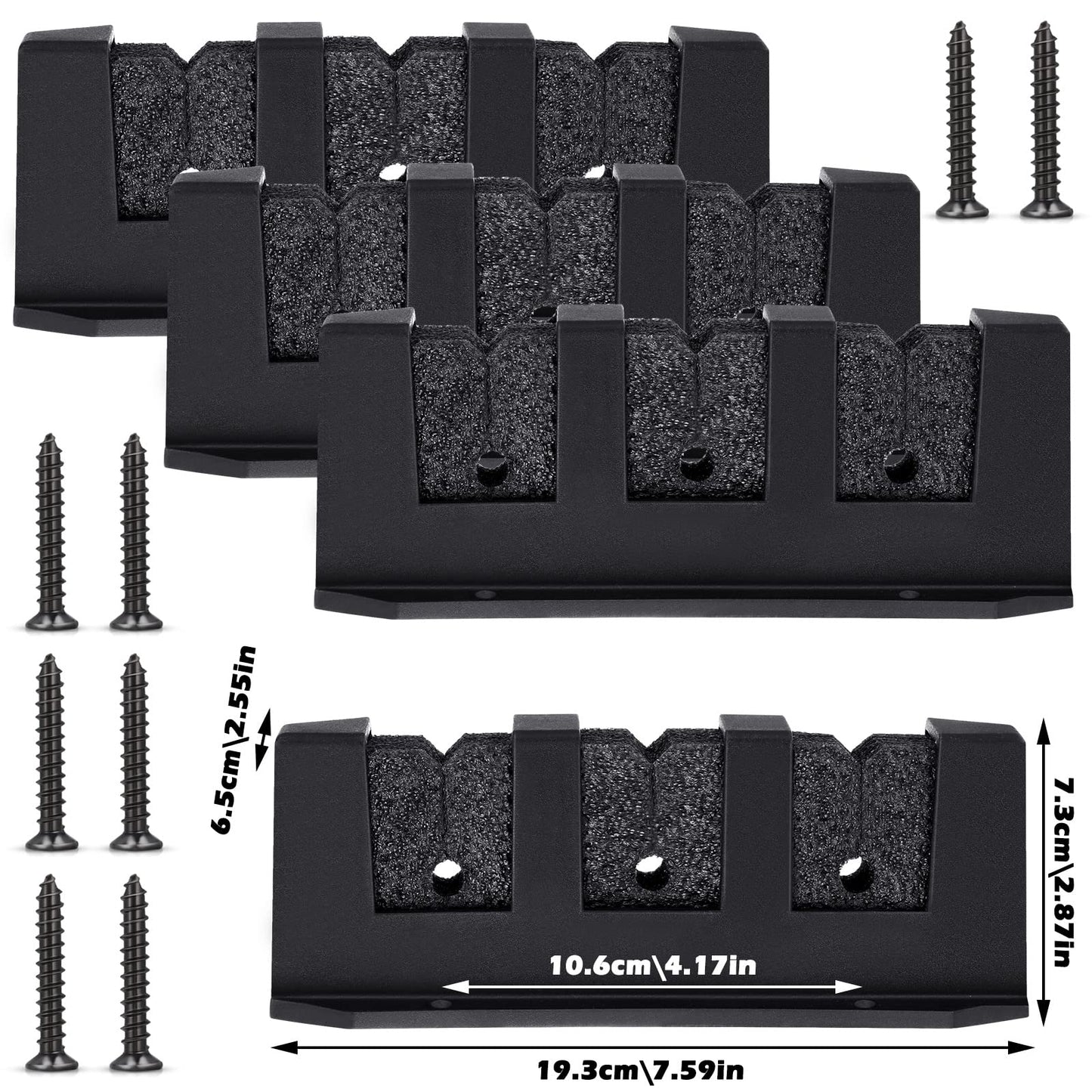 Sratte 4 Pcs Rod Holders for Fishing Boat Wall Mount Fishing Pole Holders Horizontal EVA Foam Garage Rod Rack Summer Boat Accessories for Men Gifts
