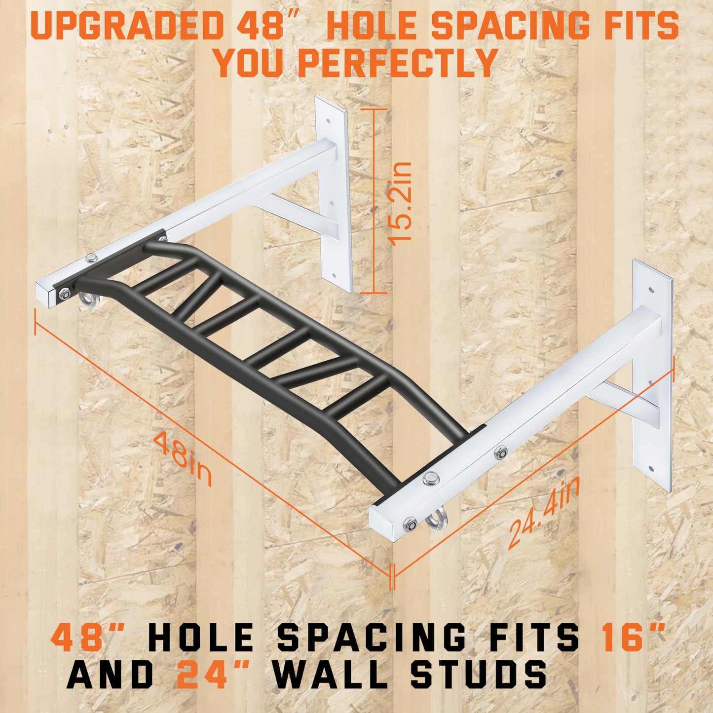 2026 Upgrade Pull Up Bar Wall Mounted,Heavy Duty Multi Grip Chin Up Bar for Strength Training, 600 lbs Capacity, Durable Steel Construction, Perfect for Home and Garage Workouts