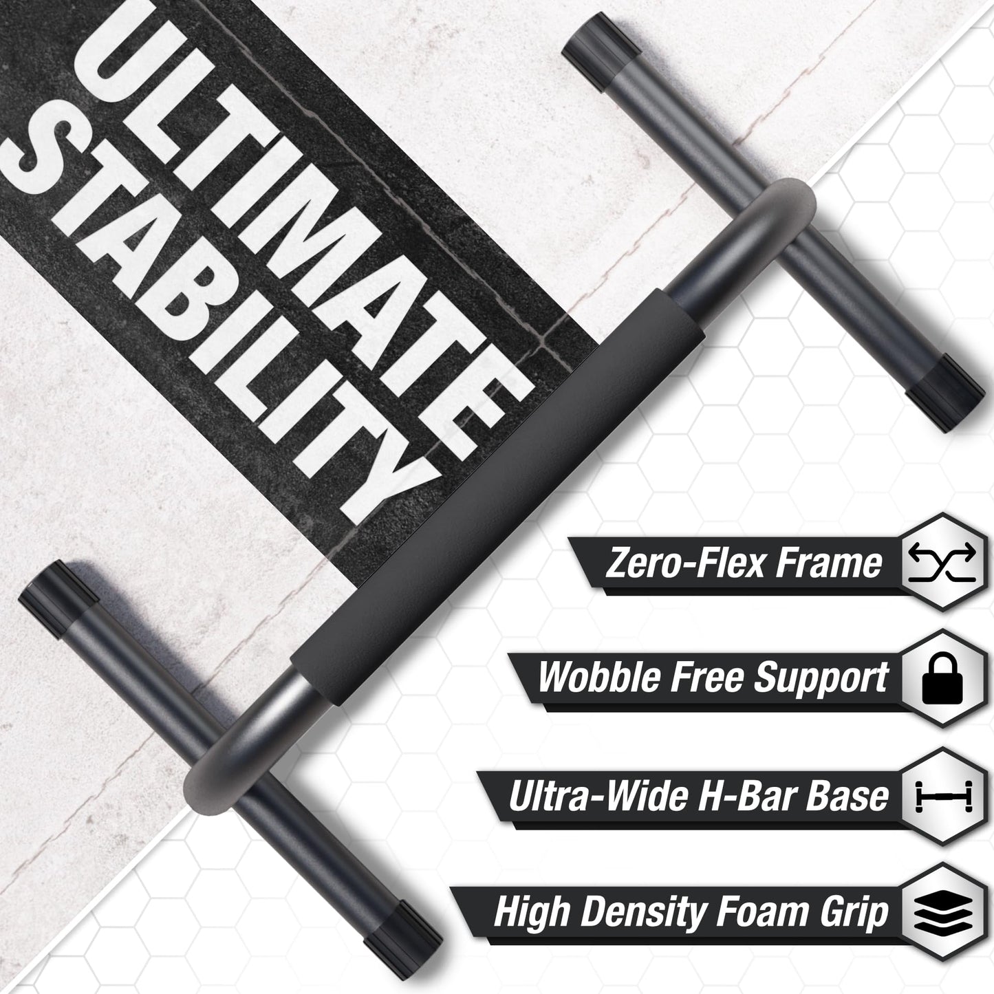Lebert Fitness Parallette Bars Black – Push Up & Dip Bars for Calisthenics, Bodyweight Training, L-Sits & Handstands – Heavy Duty Steel with Non-Slip Foam Grips