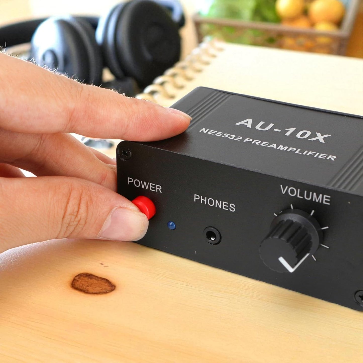 KH866 12V 20dB AUX10X NE5532, 3.5mm RCA Preamplifier, Audio Phono Preamp, Mini Stereo Headphone Signal Home Amplifier