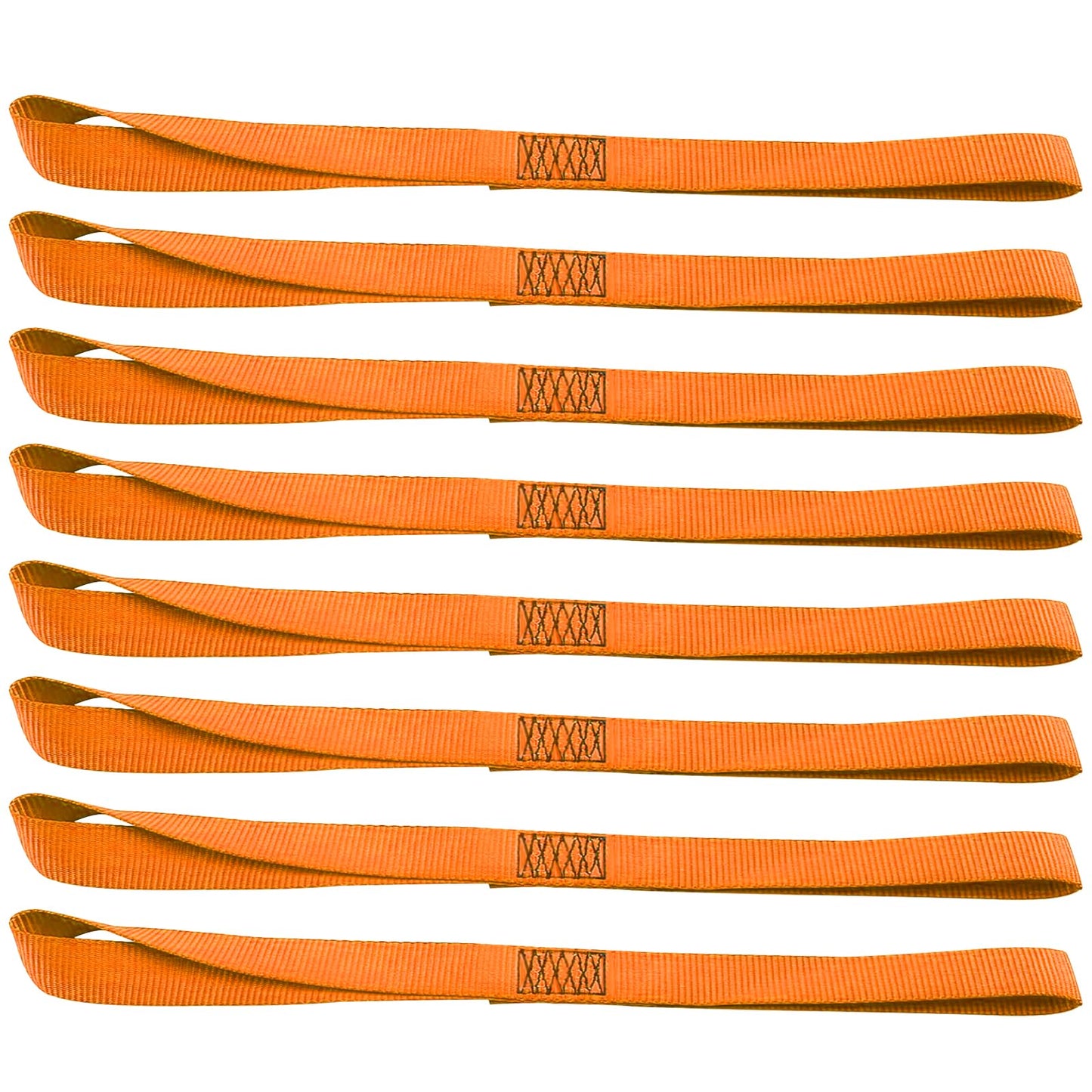 XSTRAP STANDARD Soft Loop Tie-Down Straps 8PK 1-1/16 x 18 inches - 3600LB Breaking Strength, Loops for Securing Trailering of Bikes, ATV, UTV, Motorcycles, Scooters, Dirt Bikes, Lawn Equipment, Orange