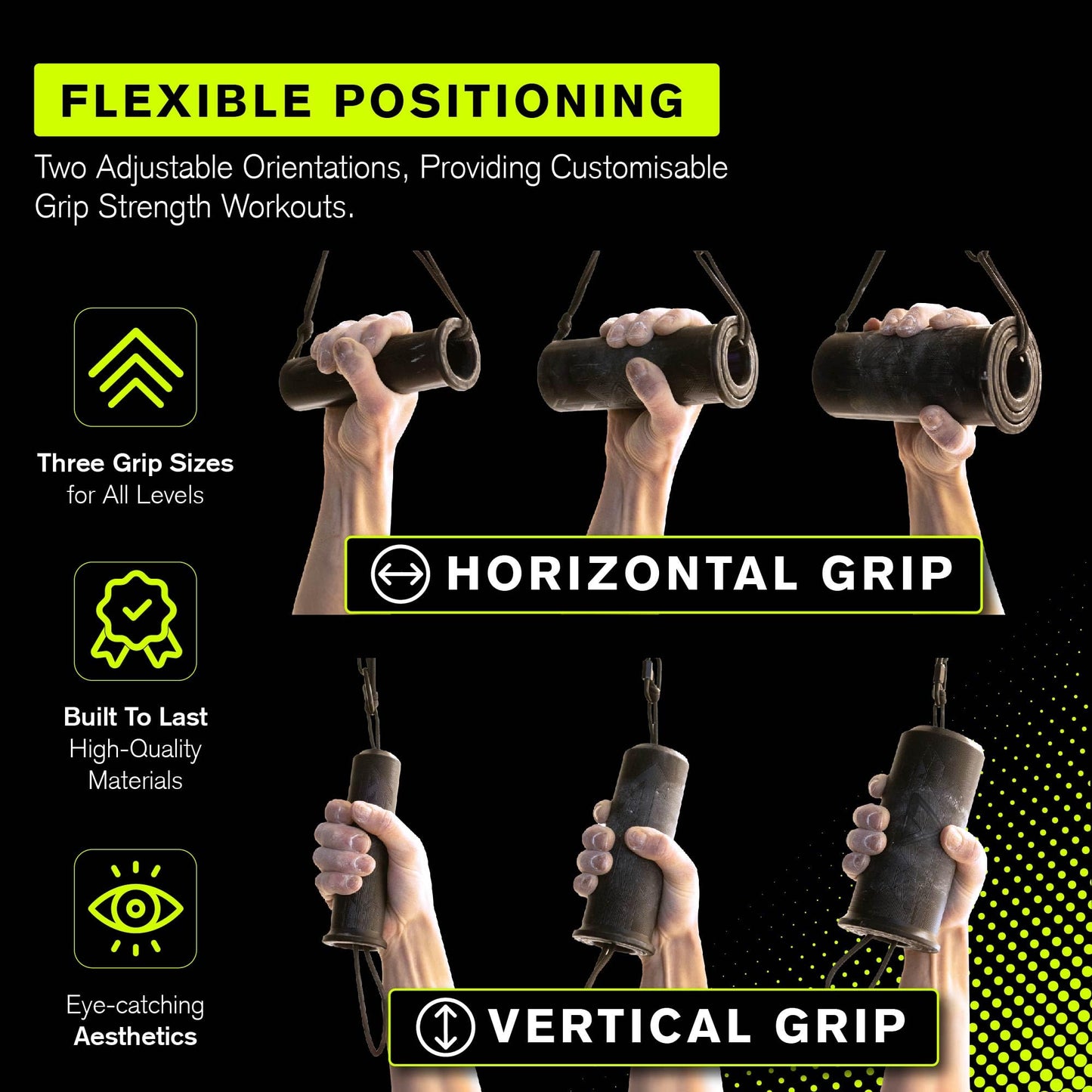 Duonamic Ultimate Switch Grips Package | Complete Grip Strength Training System with Eleviia Handles, Travel Bag & 3 Sizes of Switch Grips | Ideal for Pull-Up Bars, Cable Machines & Resistance Bands | Train Anywhere
