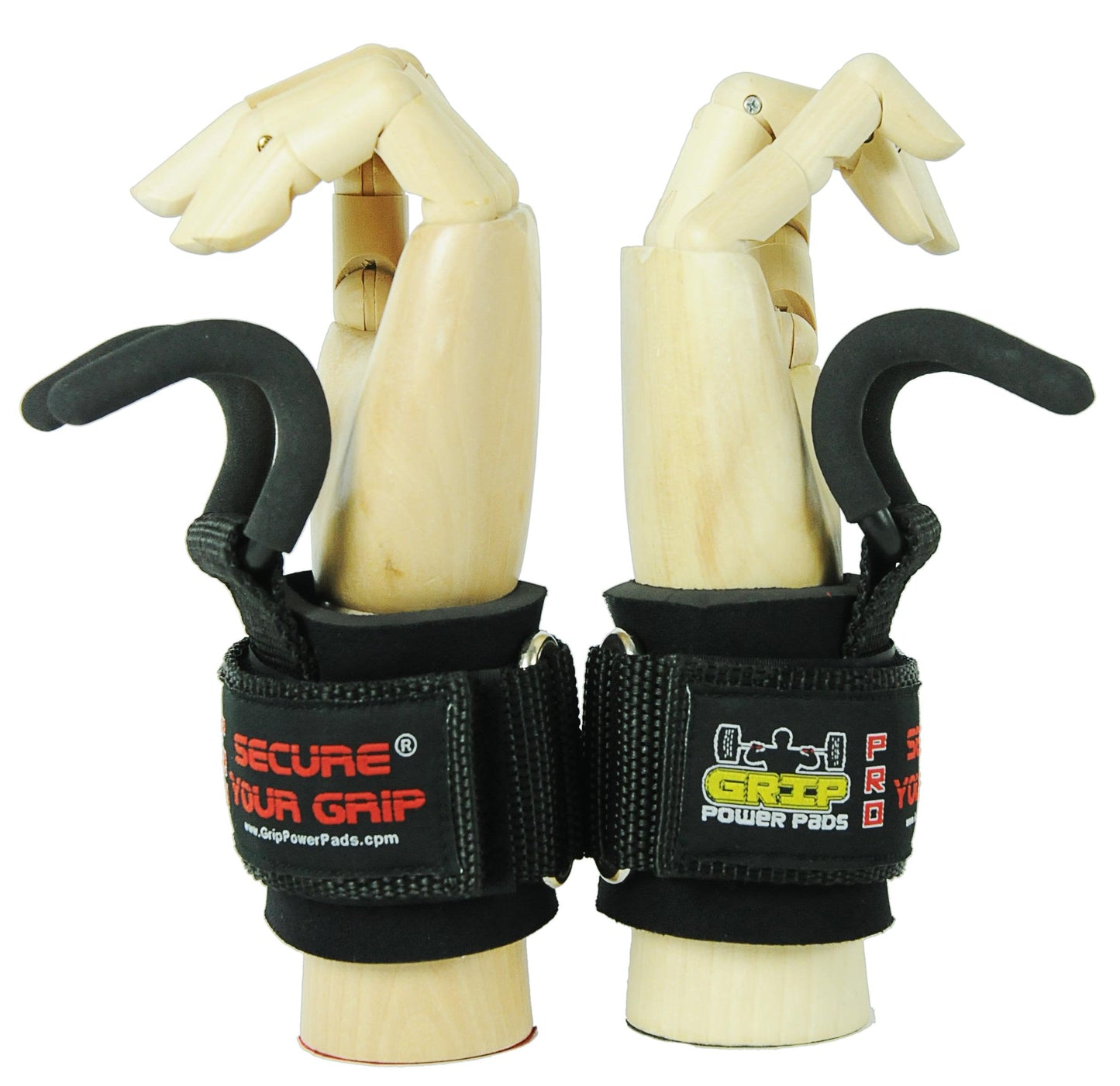 Weight Lifting Hooks with Wrist Wraps, Heavy-Duty Power Grips for Training, Deadlifts & Pull-Ups, Gym Strength Lifting Straps (Set of 2)