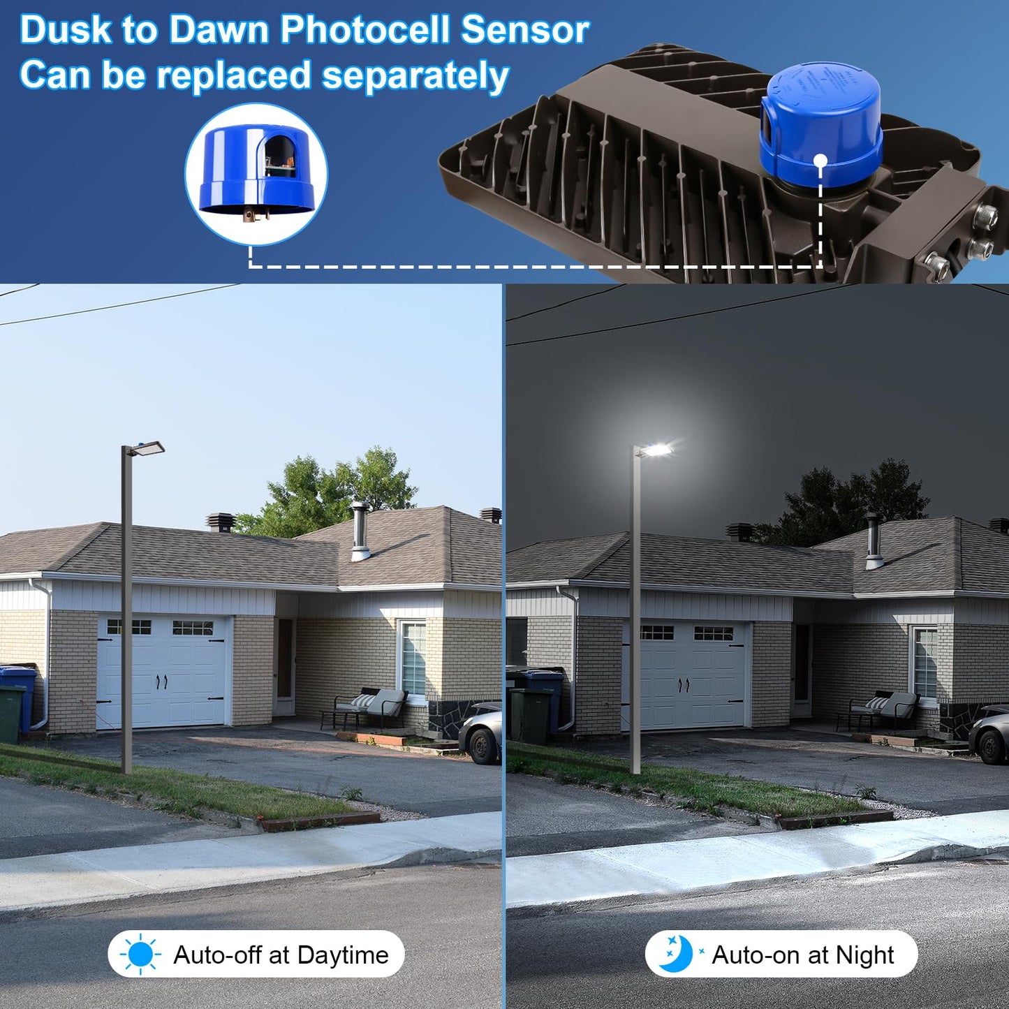 Dream Eeve 240W LED Parking Lot Light Trunnion Mount Dusk to Dawn 5000K Led Parking Lot Lights Area Commercial Security IP65 Waterproof 100-277V 36000LM