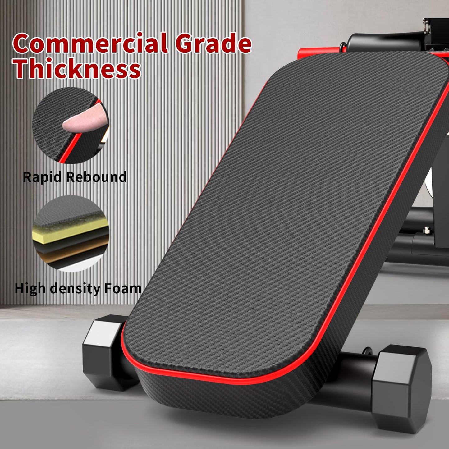 Adjustable Weight Bench,Utility Workout Bench Foldable Incline Decline Benches for Home Gym Full Body Workout,Load 500LBS