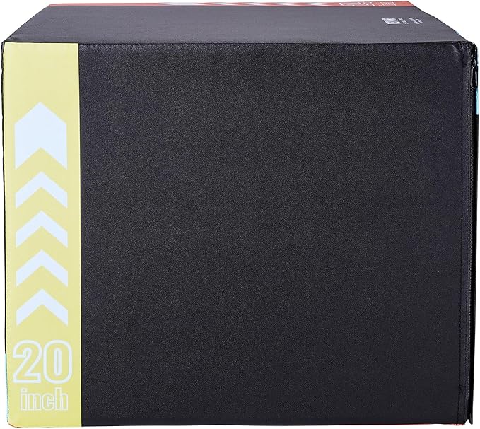 VEVOR 3 in 1 Plyometric Jump Box, Cotton Plyo Box, Platform & Jumping Agility Box, Anti-Slip Fitness Exercise Step Up Box for Home Gym Training, Conditioning Strength Training, Multiple Sizes, Black
