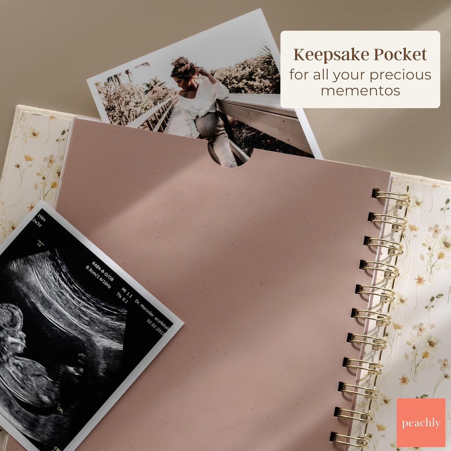 Peachly Pregnancy Journal - Linen Keepsake Book to Capture Milestones | Ideal for First-Time & Experienced Moms