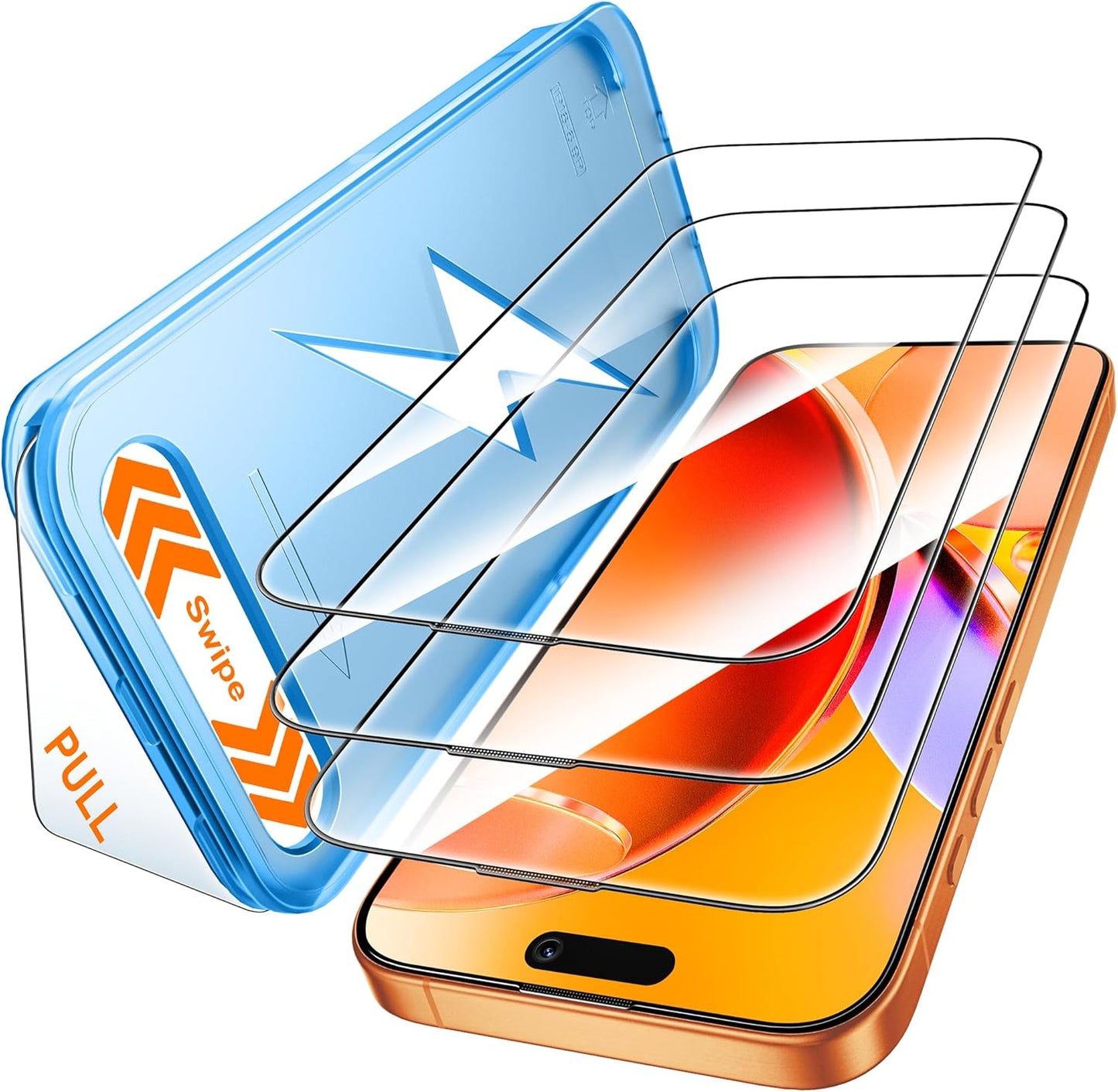 17 3 Pack [9H+ Mkeke for iPhone Pro Max Screen Protector Hardness] [Military-Grade Drop Protection] [Sensitive Touch]