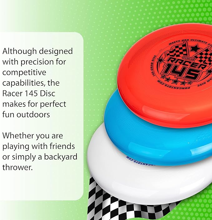 Duncan Racer 145G Weighted Flying Disc - Ultimate Disc for Junior Division, Best for Beach and Outdoor Games, Blue