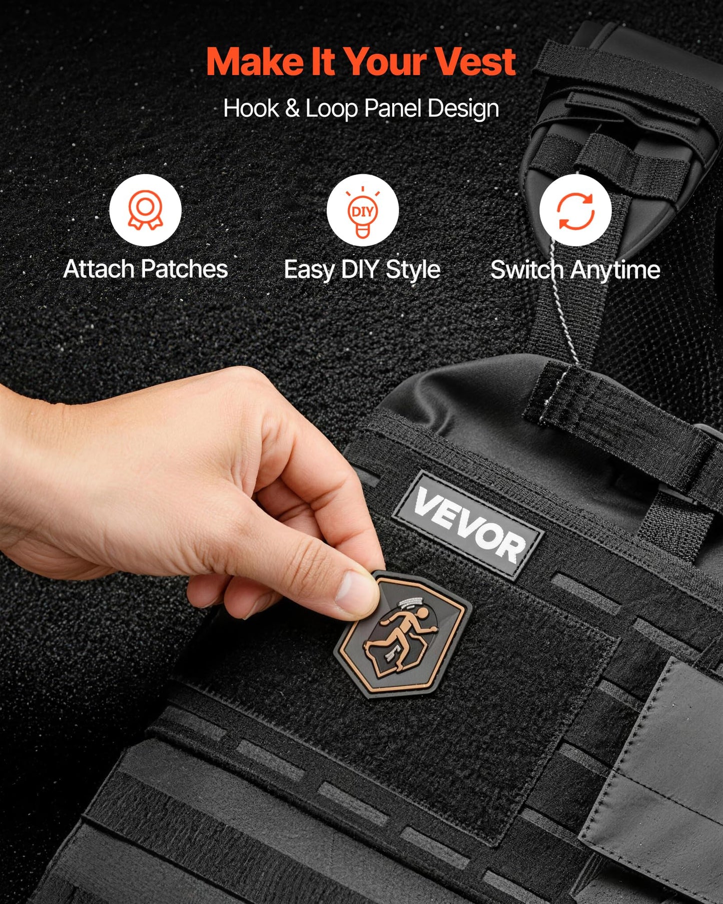 VEVOR Weighted Vest, Body Weight Vest with Shoulder Pad, and Reflective Stripe, Exercise Set for Men Women, Workout Equipment for Strength Training, Running, Jogging, Fitness, Muscle Building