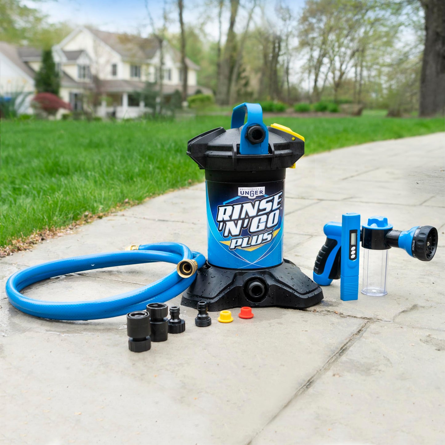 Unger Professional Rinse ‘n’ Go Spotless Car Washing System with Deionization Filter, Auto Cleaning Supplies for Deionized Water with Streak-Free Results, Great for Boats, Cars, RVs, and Solar Panels
