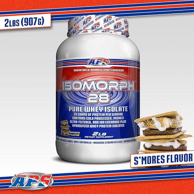 APS Nutrition Isomorph 28 Protein Powder | Pure Whey Isolate | Cold Pressed, Ultra- Filtered, & Ion Exchange Isolates | 28g Protein | 2 Pound (S?™Mores)