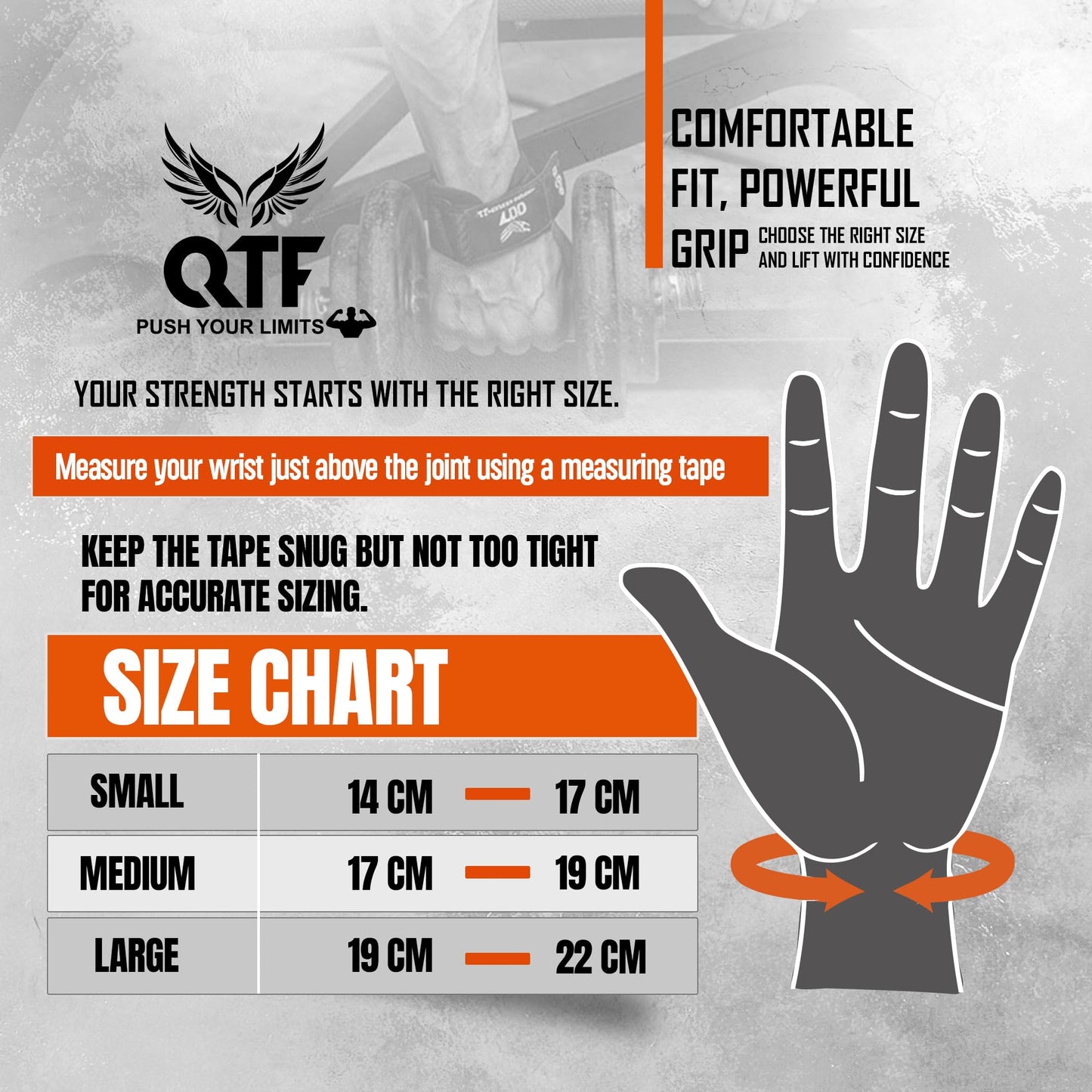 QTF Weight Lifting Grips (Pair) for Heavy Powerlifting, Wrist Straps for Deadlifts, Rows, Pull Ups, with Neoprene Padded Wrist Wraps Support and Strong Rubber Gloves or Straps for Bodybuilding. (Blk-White, L)