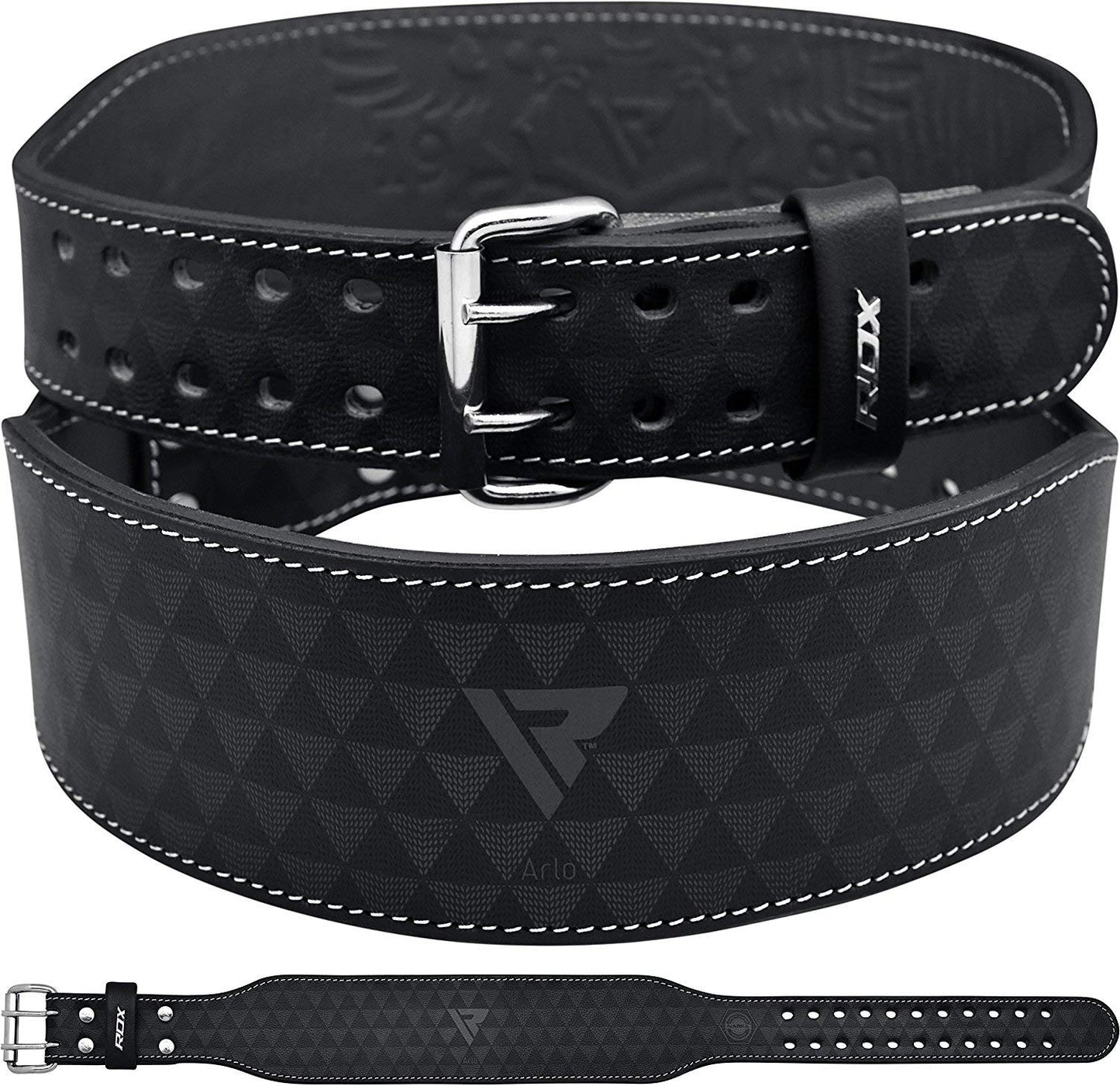 RDX Weight Lifting Belt Nappa Leather, 4” Padded Lumbar Back Support, 11 Adjustable Holes, Bodybuilding Training, Powerlifting Deadlifts Workout Squats Exercise, Home Gym Fitness Equipment