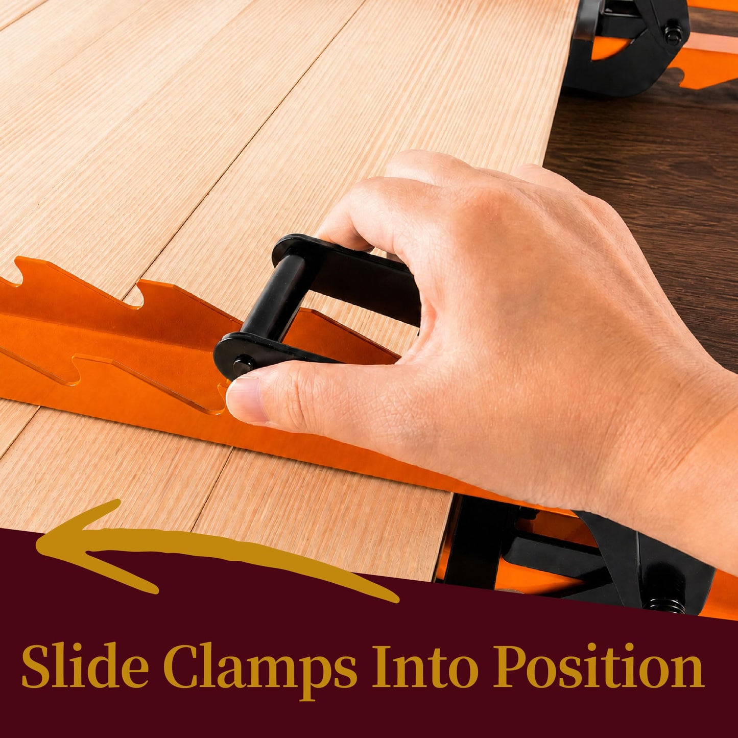 O'SKOOL 36 Inch Pressure Panel Clamps, 2 Pack 4-Way Steel Clamping System for Woodworking Panel Glue-Ups, Edge Gluing and Cutting Boards, CAV013