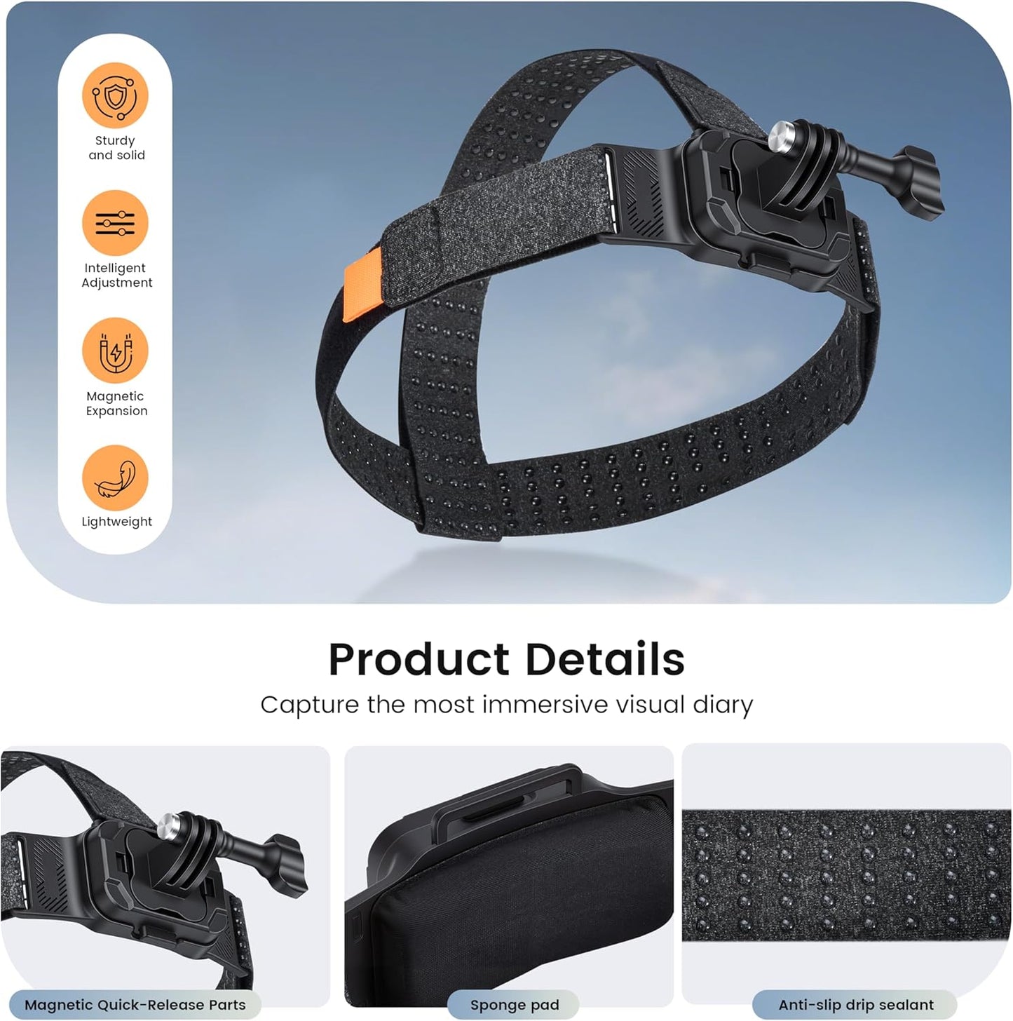 STARTRC PHOTO 6, Magnetic Camera Head Mount for DJI, Quick Release Head Mount for DJI Action Anti-Slip Stable