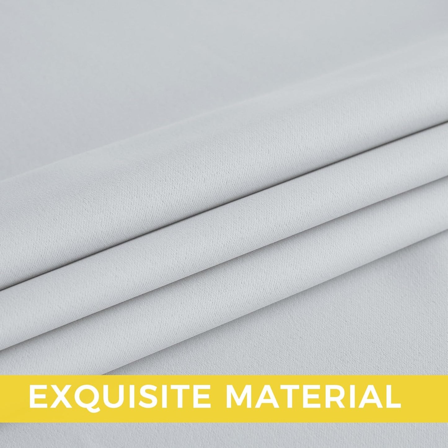 NICETOWN Room Darkening Curtains - Greyish White Drapery Panels, 52" x 90" for Ultimate Light Control